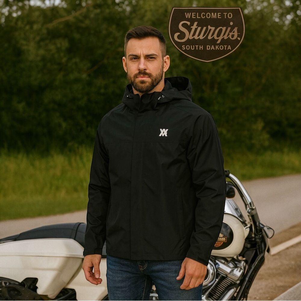 New DIXXON Men’s Black Hooded Tech Jacket M